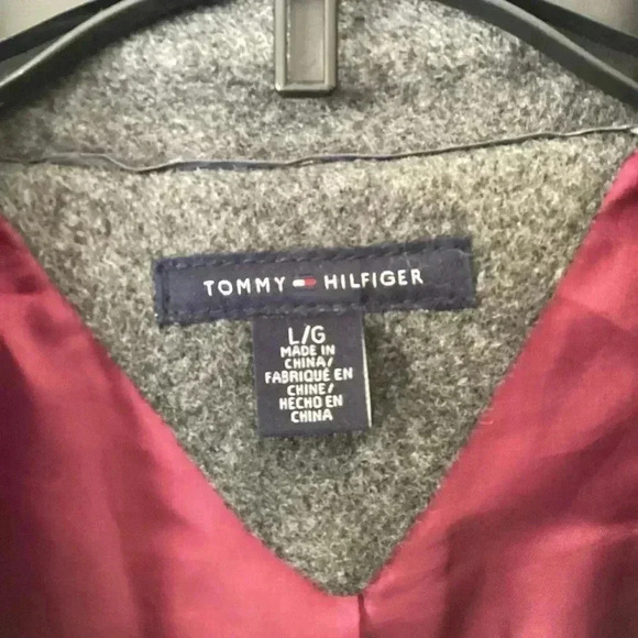 Tommy Hilfiger Gray Wool Double-Breasted Peacoat Women's Size Large Wool Blend - Picture 4 of 10